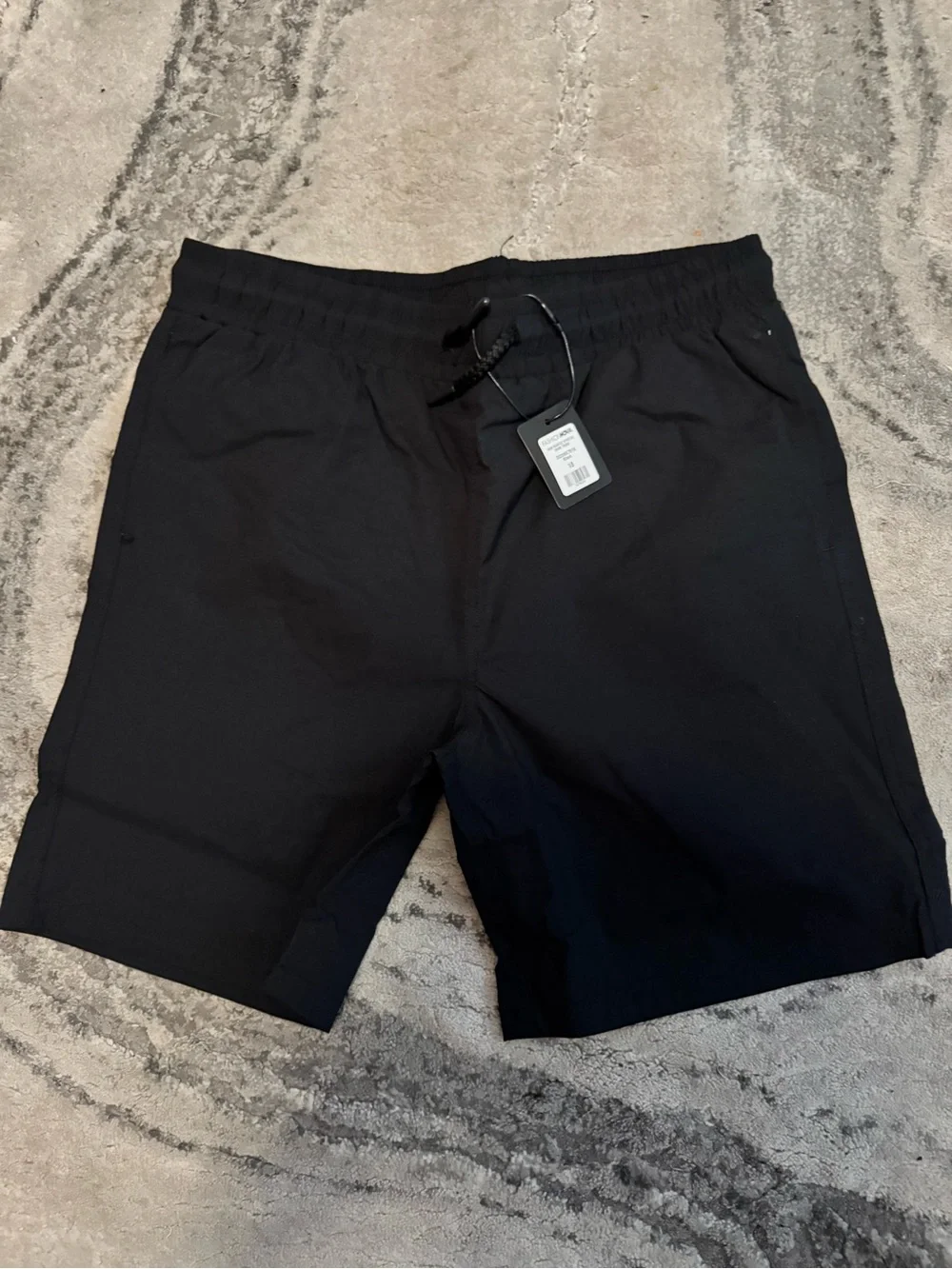 Fashion Nova Black Kids Swim Trunks with Drawstring Waist